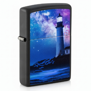 Zippo Feuerzeug Lighthouse, Black Light schwarz color