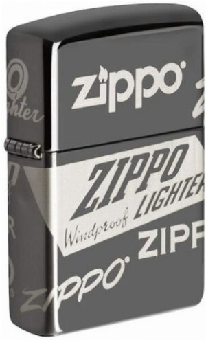 Zippo Feuerzeug Logo Design Black Ice