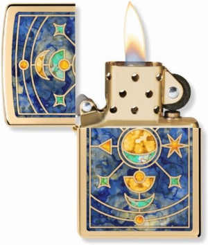 Zippo Feuerzeug messing poliert Fusion Star Constellation