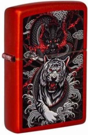 Zippo Feuerzeug Metallic Red color Dragon Tiger