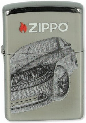 Zippo Feuerzeug Modern Car Design 2 High Polish Chrome