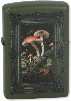 Zippo Feuerzeug Mushroom Picture Design Green Matte
