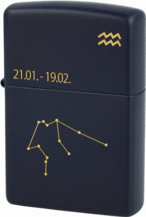 Zippo Feuerzeug Navy Blau matt gelasert Aquarius