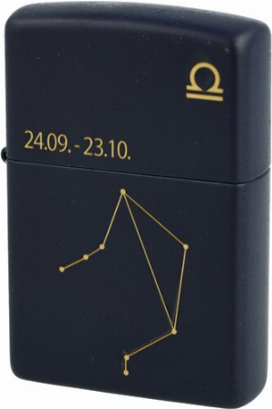 Zippo Feuerzeug Navy Blau matt gelasert Libra