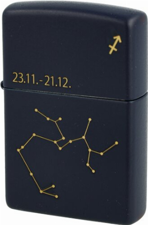 Zippo Feuerzeug Navy Blau matt gelasert Sagittarius