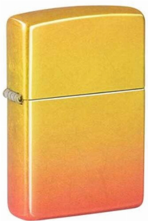 Zippo Feuerzeug Orange Yellow Tumbled Chrome Fusion
