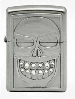 Zippo Feuerzeug Plakette Smiley Satin Finish