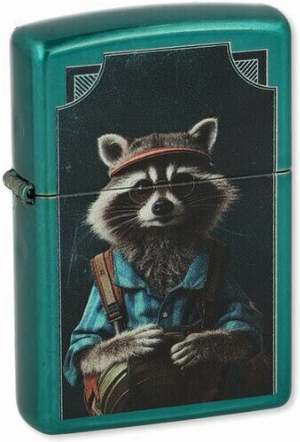 Zippo Feuerzeug Raccoon Hiker Türkis