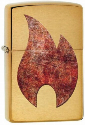 Zippo Feuerzeug Rusty Flame Design Gold