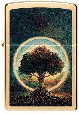 Zippo Feuerzeug Sacred Tree of Life messing poliert