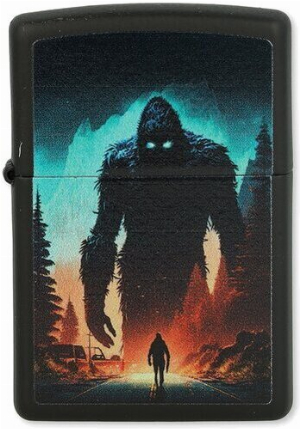 Zippo Feuerzeug Sasquatch Design Black Matte