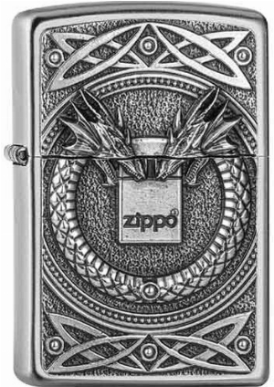 Zippo Feuerzeug satin finish Emblem Dragons