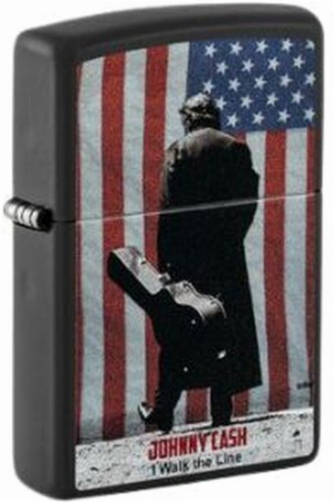 Zippo Feuerzeug Schwarz color Jonny Cash Flag