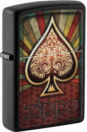 Zippo Feuerzeug schwarz color Zippo Ace of Spade Design