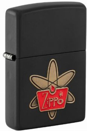 Zippo Feuerzeug Schwarz Emblem Retro Zippo