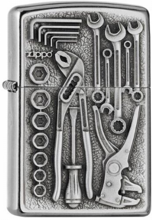 Zippo Feuerzeug street chrome Plakette Toolbox 2007114