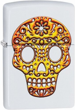Zippo Feuerzeug Sugar Skull weiß