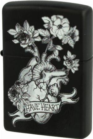 Zippo Feuerzeug Tattoo Heart Floral Design