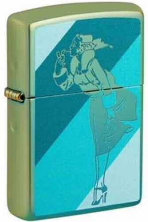  Zippo Feuerzeug Teal poliert color Windy