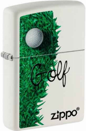 Zippo Feuerzeug weiß color Golf Design