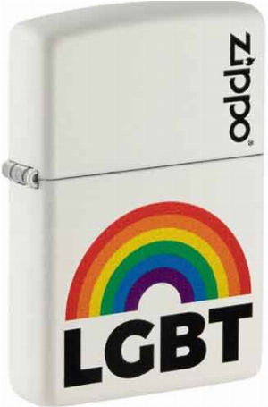 Zippo Feuerzeug weiß color LGBT/Rainbow Design