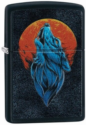 Zippo Feuerzeug Wolf Design Schwarz