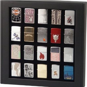 Zippo Holz Sammlervitrine schwarz 20er