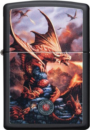 ZIPPO schwarz Anne Stokes Dragon Fire