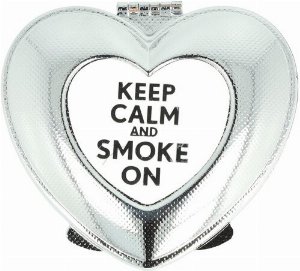 Zorr Heart Taschenascher KEEP CALM AND SMOKE ON Weiß