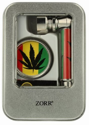 Zorr Pfeifenset Grinder + Pfeife + Ersatzsiebe Nr. 1