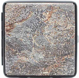 Zorr Zigarettenetui Kunstleder Stone-Design 20er grau-braun