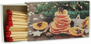 Zündhölzer Weihnachten Orange getrocknete Orangenscheiben 1x45 Stück