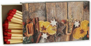 Zündhölzer Weihnachten Orange Zimtsterne und Gewürze 1x45 Stück