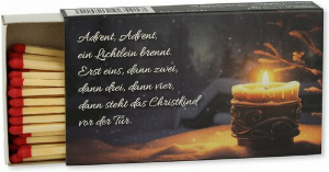 Zündhölzer Weihnachtslieder Advent, Advent 1x45 Stück Nr.3