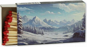 Zündhölzer Winter Berge und Tannenbäume 1x45 Stück Nr.1