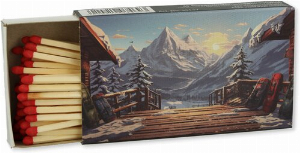 Zündhölzer Winter Schneebedeckte Berge und Sonnenaufgang 1x45 Stück Nr.4