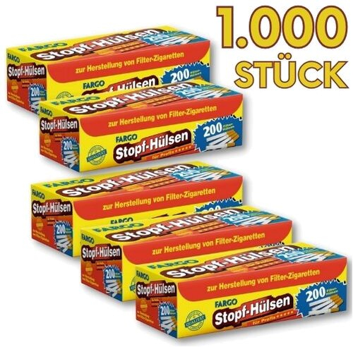 1.000 Fargo Zigarettenhülsen (5 x 200 Stück)