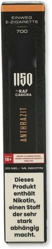 1150 RAF Camora Einweg E-Zigarette Anthrazit 20mg