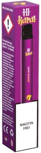 18 Karat Einweg E-Shisha Grape Mint ohne Nikotin 800 Züge