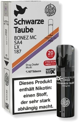 187 Strassenbande Schwarze Taube Prefilled Pod 1x2ml 20mg
