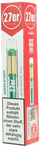 27er Einweg E-Zigarette Green Storm 20mg