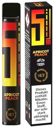 5EL  Einweg E-Shisha Apricot Peach 16mg 5EL  Einweg E-Shisha Apricot Peach 16mg