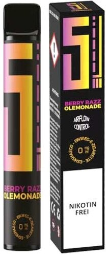 5EL Einweg E-Shisha Berry Razz Olemonade 0mg