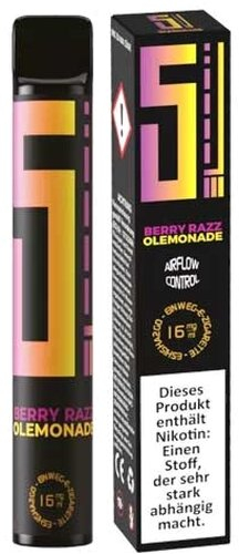 5EL Einweg E-Shisha Berry Razz OLemonade 16mg 5EL Einweg E-Shisha Berry Razz OLemonade 16mg
