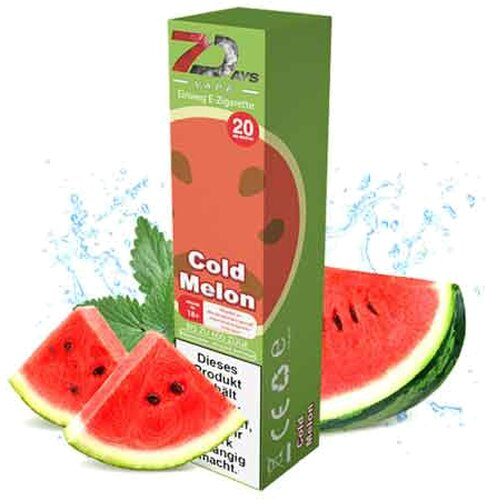 7Days Vape Cold Melon Einweg E-Zigarette 20mg