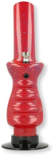 Acryl Bong gesprenkelt Rot mit Metallchillum