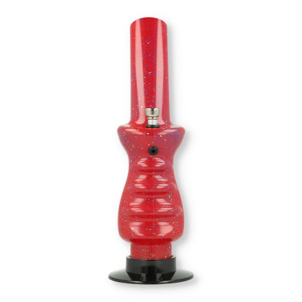 Acryl Bong gesprenkelt Rot mit Metallchillum