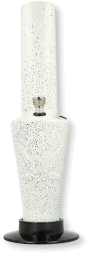 Acryl Bong gesprenkelt Weiß mit Metallchillum