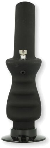 Acryl Bong Matt Schwarz mit Metallchillum