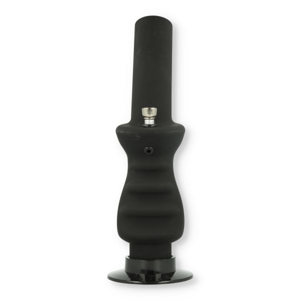 Acryl Bong Matt Schwarz mit Metallchillum